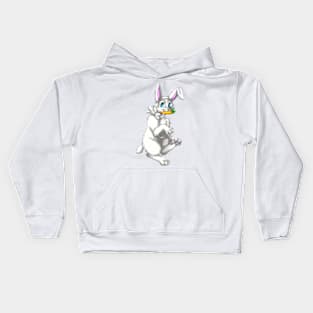 Bobtail BunnyCat: White (White) Kids Hoodie